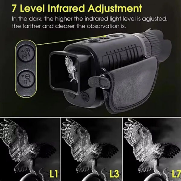 Monocular Night Vision Device 1080P HD Infrared Camera 5X Digital Light Zoom Hunting Telescope Outdoor Search Full Darkness 300m
