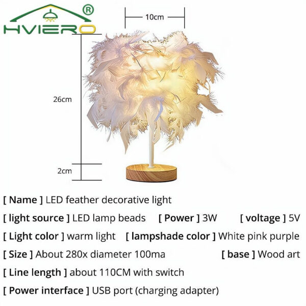 a88a5f97351a47cb LED Warm Small Table Lamp Nordic Romantic Creative Feather Wedding Room Red Girl Bedroom Bedside Flashlight Night Reading Light