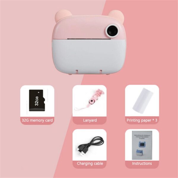 a88adfc3ca2cd063 Children Digital for Kids Thermal Print Instant Photo Printing Camera Video Toys+32G Memory Card