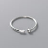 Modian Real 925 Sterling Silver Simple Thin Clear CZ Finger Rings Adjustable 14K Gold Ring For Women Wedding Jewelry Gifts