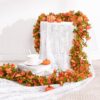 BLEUM CADE 12Pcs 98.4Ft Flower Garland Artificial Rose Vines for Bedroom, Cute Fake Hanging Flower Vines Floral Garland Decorations for Wedding Party Wall Room Decor Aesthetic