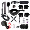 a893a87125cf9a57 BDSM Bondage Set Erotic Bed Game Adults Handcuffs Vibrator Nipple Clamps Whip Spanking Slave Collars SM Kits Sex Toys For Couple