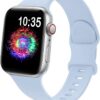 a89703122720de53 TreasureMax Sport Band Compatible with Apple Watch Bands 38mm 40mm 41mm 42mm 44mm 45mm 49mm,Soft Silicone Strap Compatible for Apple Watch Series 9 Ultra 8 7 6 5 4 3 2 1 SE Men Women Grey 38/40/41MM