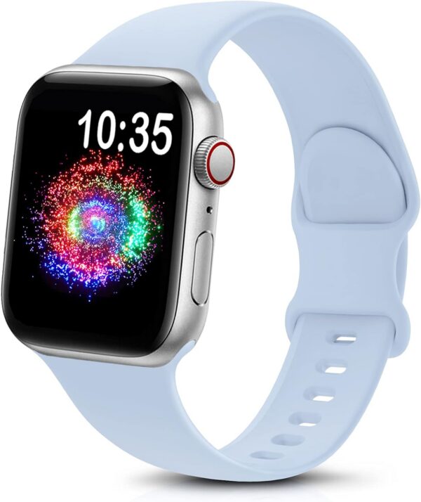 a89703122720de53 TreasureMax Sport Band Compatible with Apple Watch Bands 38mm 40mm 41mm 42mm 44mm 45mm 49mm,Soft Silicone Strap Compatible for Apple Watch Series 9 Ultra 8 7 6 5 4 3 2 1 SE Men Women Grey 38/40/41MM