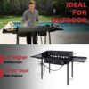 a8c878271f606c94 3 Burner Propane Camp Stove | 225,000 BTU Gas Burners | Side Shelves | Windscreen | Waterproof Cover | Detachable Legs | Ideal for Camping Backyard Outdoor Cooking