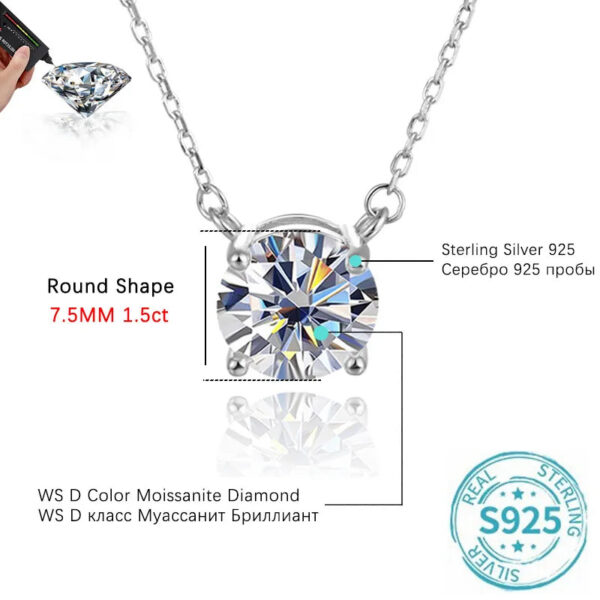 a8d19c01b9832a31 ALIZERO 3.0ct VVS1 D Color Moissanite Necklace For Women Fine Jewelry with GRA 925 Sterling Sliver Chain Plated 18k White Gold