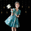Baby wedding Party Dress Round neck printing princess Teens Kids Dresses Pageant Gown Girls dress Children’s wear