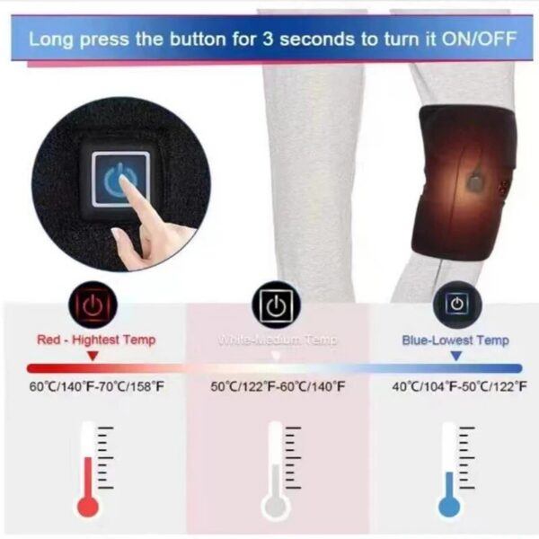 Electric Heating Pad USB Heated Brace Support for Arthritis Joint Old Cold Leg Knee Warmer