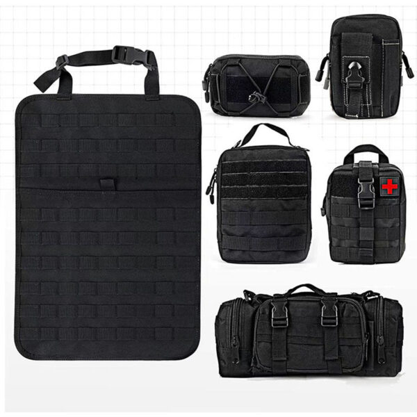 a8f37f10c8c12f84 High Quality Multifunction 55*37CM 600D 6PCS In 1 Car Back Seat Tactical Hanging Storage Organizer