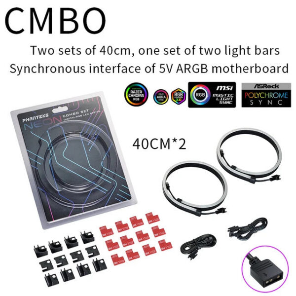 a8f3d462c97b65c0 PHANTEKS M1 M5 Light for PC Chassis ARGB Neon Computer Case Decoration LED Strip Set 5V 3 PIN Flexible Lamp Tape