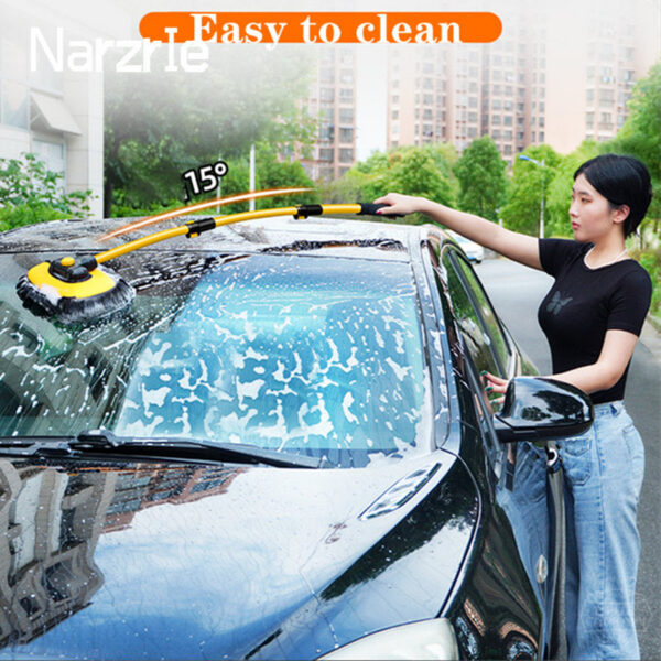New Telescng Long Handle Mop Retractable Bent Bar Wash Brush Car Cleaning Tools