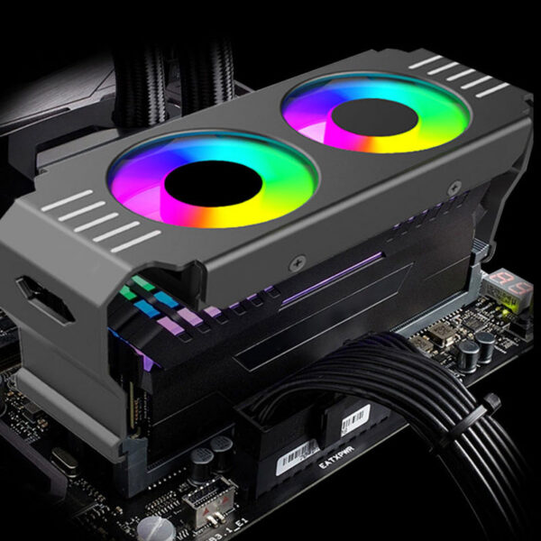 Computer RAM Memory Module Cooler PC Dual 120mm Fan ARGB Sync PWM Fans Aluminium RGB Coog Radiator for DDR4 DDR5