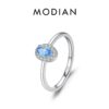 a92cdba6c88ccb01 MODIAN Real 925 Sterling Silver Classic Elegant Oval Rainbow Colorful Zirconia Ring For Women Wedding Engagement Fine Jewelry