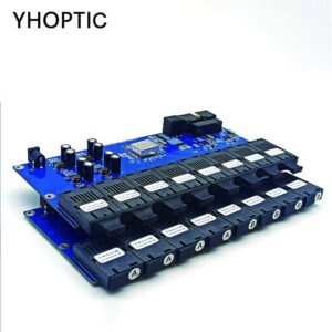a931b446b3395d4c Single Mode Fiber Optic Convertor, PCBA Board, 8 Fiber Optic Ports, 2 RJ45 Port, 0-20KM, 1310/1550