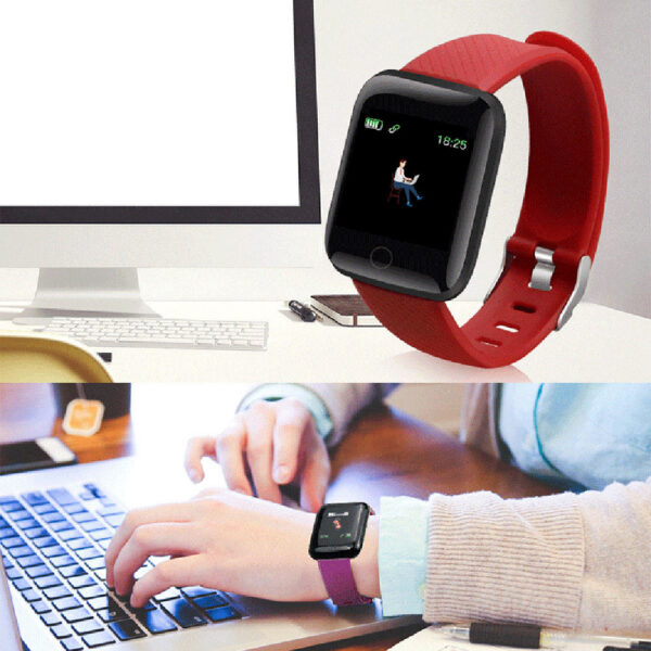 a931cec26f8383cd 116plu Real Stepcount Multi Function Step Connected Smart Watch Men Women Suitable For And Android