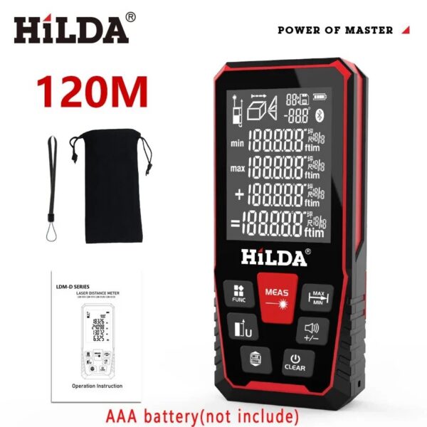 a9372e7caff3b788 HILDA Distance 50M/100M/120M Rangefinder Profesional Meter Laser Range Finder Ruler Test Tool