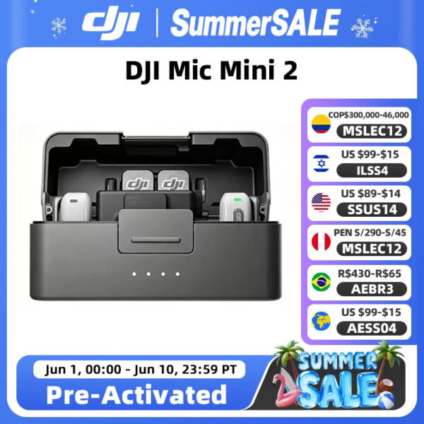 DJI Mic Mini 2 Lightweight & Versatile, Compact Storage High-Quality Audio Two-Level Noise Cancelling 48-Hour Operating Time