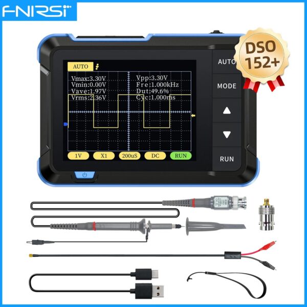 a9536ea8955f1e7b FNIRSI New DSO510 DSO152 DSO153 Mini Handheld Digital 2 IN 1 Oscilloscope Portable 48MS/s 10MHz Bandwidth Electronic Repair Tool