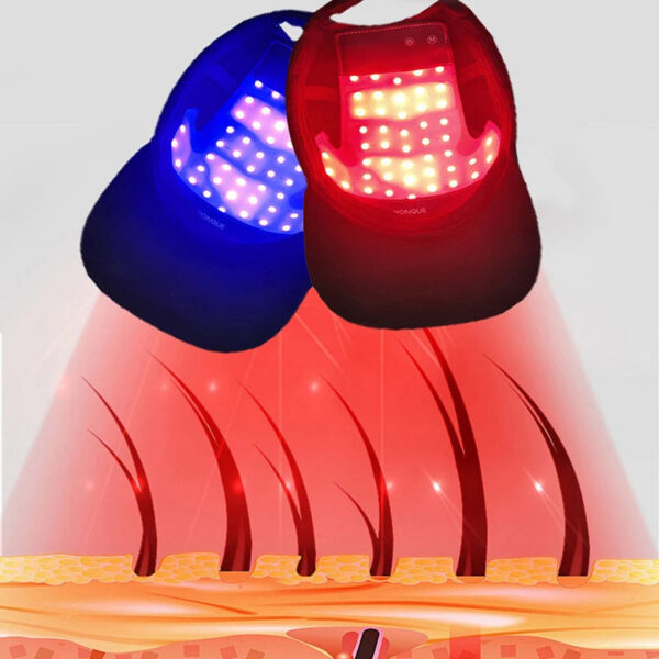 Red Fast Growth Cap Red&Infrared Light Therapy Device for Hair Loss Treatment with USB Charging Anti-hair