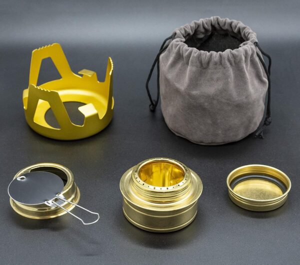 a96856f7388d0d4d Famgee Outdoor Mini Portable Alcohol Stove Burner for Backpacking Hiking Camping Survival (Gold)