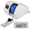 Marine Electric Anchor Winch for Anchors Up to 20 lbs Includes 100ft of Anchor Rope with Marine-grade Tinned Wire White Black