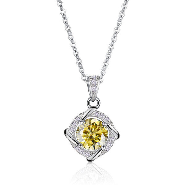 a999e4f3bff33ba3 JoyceJelly 6.5mm 1ct Moissanite Necklace For Women S Sterling Sier Jewelry Lab Created Diamond Pendant Clavicle Chain Gift
