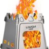 Lixada Compact Folding Wood Stove for Outdoor Camping Cooking Picnic