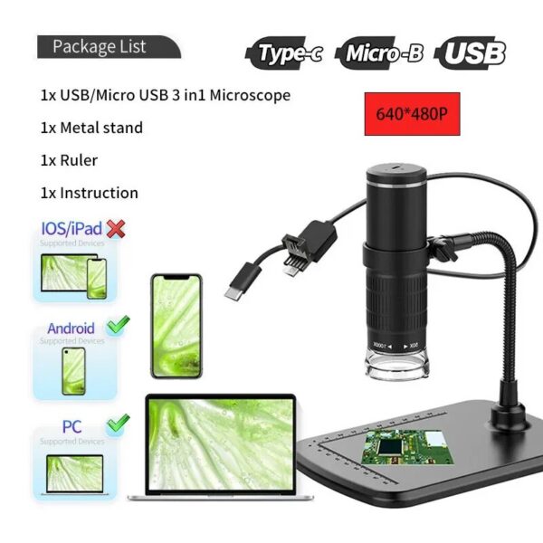 a99d4917b546fc09 Wireless Digital Microscope 50X-1000X Magnification Portable Handheld USB Microscopes with Flexible Stand For iPhone Android PC