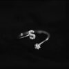 Fashion Sterling Sier 26 Letter Sparkling Diamond Zircon Open Index Finger Your Name Ring Birthday Party Jewelry