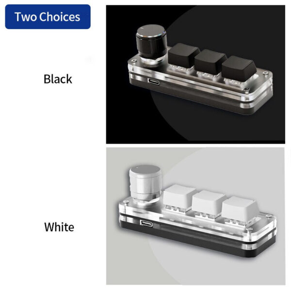 a9b4797adc716ccb ropad ro Mechanical Keyboard RGB Mini Gaming Custom Programming Knob Keypads Red Switch 3 Keys For Photoshop