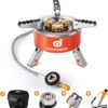 a9c5b19f5661e2d5 Odoland Campingkocher Gaskocher mit Adapter und Faltbar Aluminium Gas Campingkocher für Schraubkartusche Gasbrenner Faltbar Camping Kocher für Wandern Picknick Outdoor