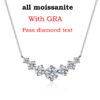 Smyoue 1.7-5CTTW All Moissanite Necklace for Women Smile Princesses Sparkling Diamond Pendant S Sterling Sier Plated PT950