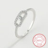 NEW Ring Women's Real S Sterling Sier Diamond Zircon Pig Nose Female Fashion Girlfriend Gift Engagement Jewelry