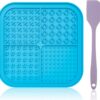 Lick Mat for Small Dogs and Cats 2 Pack, Dog Peanut Butter Lick Pads with Suction Cups for Slow Feeder, Anxiety Relief (Blue & Red)