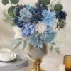 a9e5d33878d934a8 Floweroyal Artificial Flowers Combo Dusty Blue Flowers Mix Silk Flowers Dahlia Roses with Stems for DIY Wedding Bridal Bouquets, Baby Shower, Floral Arrangement, Table Centerpieces, Home Decorations.