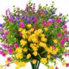 a9e6665a047b70c5 12 Bundles Outdoor Artificial Fake Flowers UV Resistant No Fade Boxwood Faux Plastic Shrubs Plants for Garden Patio Porch Window Box Home Wedding Farmhouse Hanging Décor