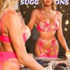 a9fb68c474333298 Kaei&Shi Floral Embroidered, Underwire, G-String, Garter Belt, 4 Pieces Lingerie