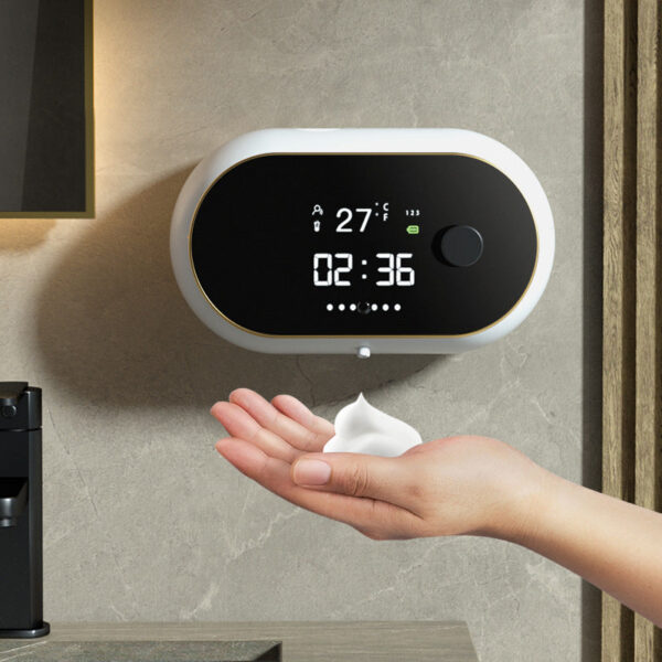 aa03f397ae4c9318 Auto Soap Induction Liquid Automatic Dispenser Foam hine USB Temperature Display Wall Mount Hand Sanitizer
