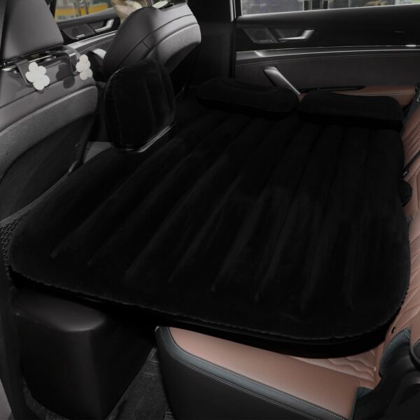 aa0825392afa6e3d Car Air Mattress Portable Car Bed Back Seat Camping Bed Inflatable Dog Bed for Car Universal SUV Camping Mattress with Car Air Pump 2 Pillows (Black)