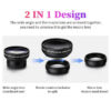 2 IN 1 Universal Clip 37mm Mobile Phone Professional 0.45X 49uv Super Wide-Angle + ro HD Lens For iPhone Android