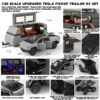 aa119ab8a13401a0 1:32 Tesla Cybertruck Pickup Trailer Alloy Car Model Diecast Metal Toy Off-road Vehicle Truck Model Sound & Light Kids Gifts