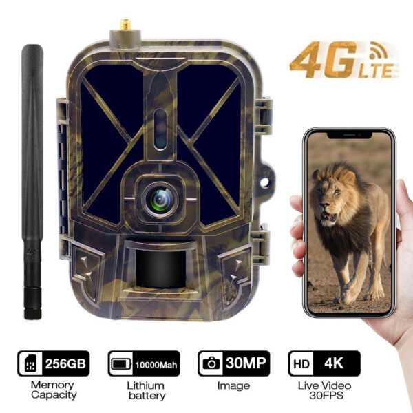 aa14bf0732ef6f30 4K Live Stream Trail Camera 4G 30MP APP Clould Service Hunting Cameras 10000Mah Li-Battery Night Vision Photo Traps HC940PROLI