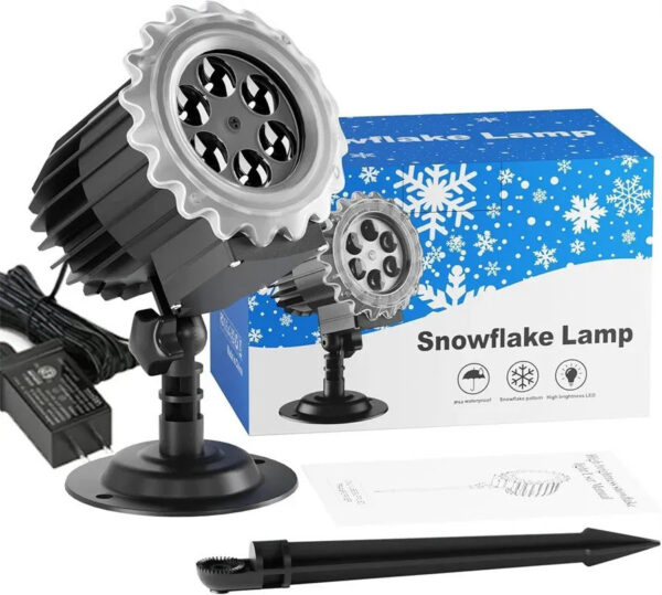 Upgraded HD Dynamic Snowflakes Projector Outdoor Christmas Projection Lamp Waterproof Snowfall LED Light