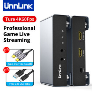 Unnk 2K 120Fps Game Video Capture Card 4K 60Fps Live Streaming Recording for PS5/4 Xbox Switch