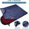 AGEMORE Cotton Flannel Sleeping Bag for Adults, Lightweight XXL Cotton Sleeping Bag for Camping Backpacking or Hiking, Water Resistant 3-4 Season Sleeping bag for Warm & Cool Weather