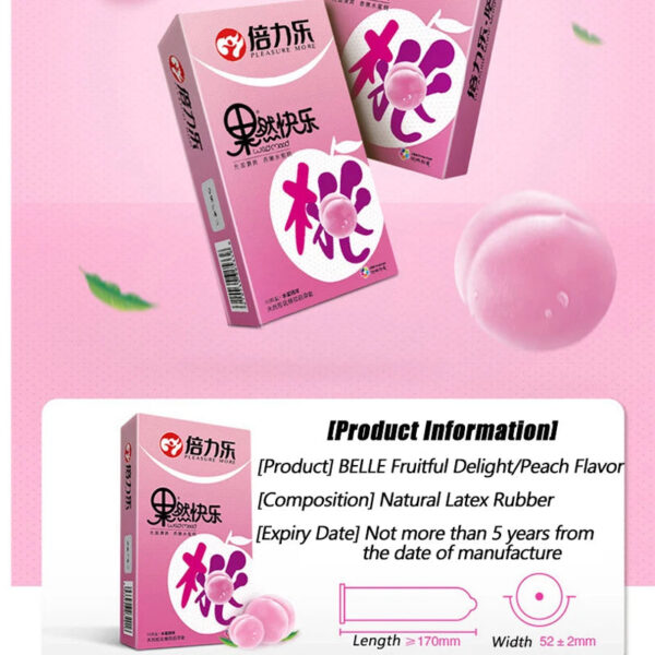 52mm Condoms Penis Sleeve Fruit Flavor 10 Pack Natural Latex Condoms Extra Lubricated Six Styles Adult Safer Sex Health Toys