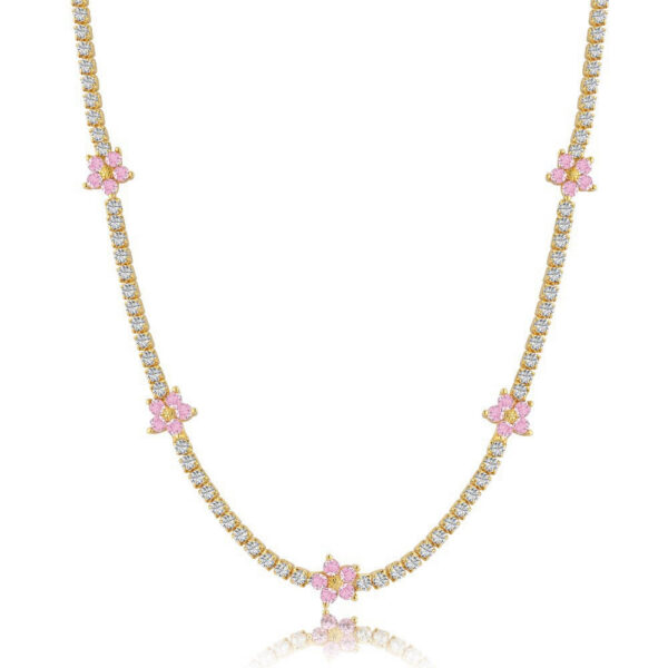 aa67f848ebb122ff Wong Rain 100% Sterling Sier Flower Lab Sapphire Emerald High Carbon Diamonds Gemstone Tennis Chain Necklace Fine Jewelry