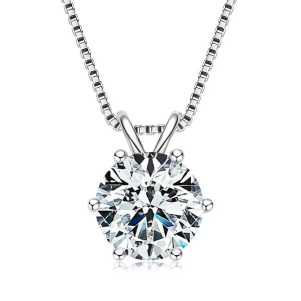 Lnngy 0.5ct-5ct Moissanite Pendant Necklace With Certificate For Women Original Real 925 Silver Chain Solitaire Drop Necklaces