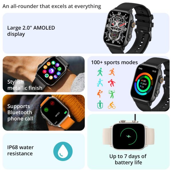 aa7d7679c00c9cf4 COLMI C81 2.0 Inch AMOLED Smartwatch Support AOD 100 Sports Modes IP68 Waterproof Smart Watch Men Women PK Ultra Series 8