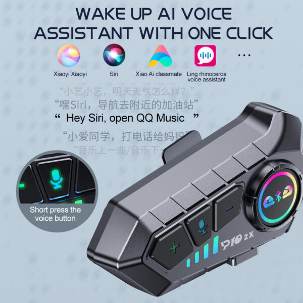 Wireless Bluetooth5.3 Motorcycle Helmet Intercom Headset Waterproof 300 m Intercomunicador Speaker Earphone